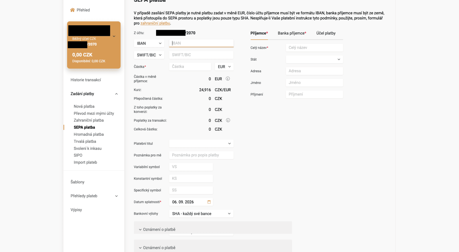 Původní internetové bankovnictví TRINITY BANK. (31. 08. 2026)