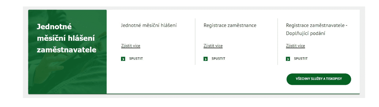 Registrace zaměstnavatele - krok 1