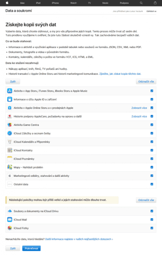 Apple export data