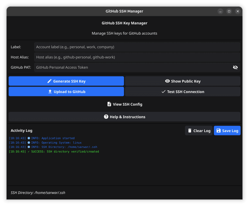 GitHub SSH Manager