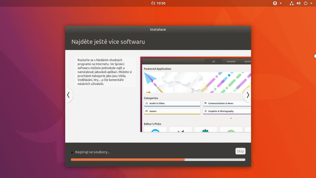 Ubuntu 17.10 Artful Aardvark (Instalace)