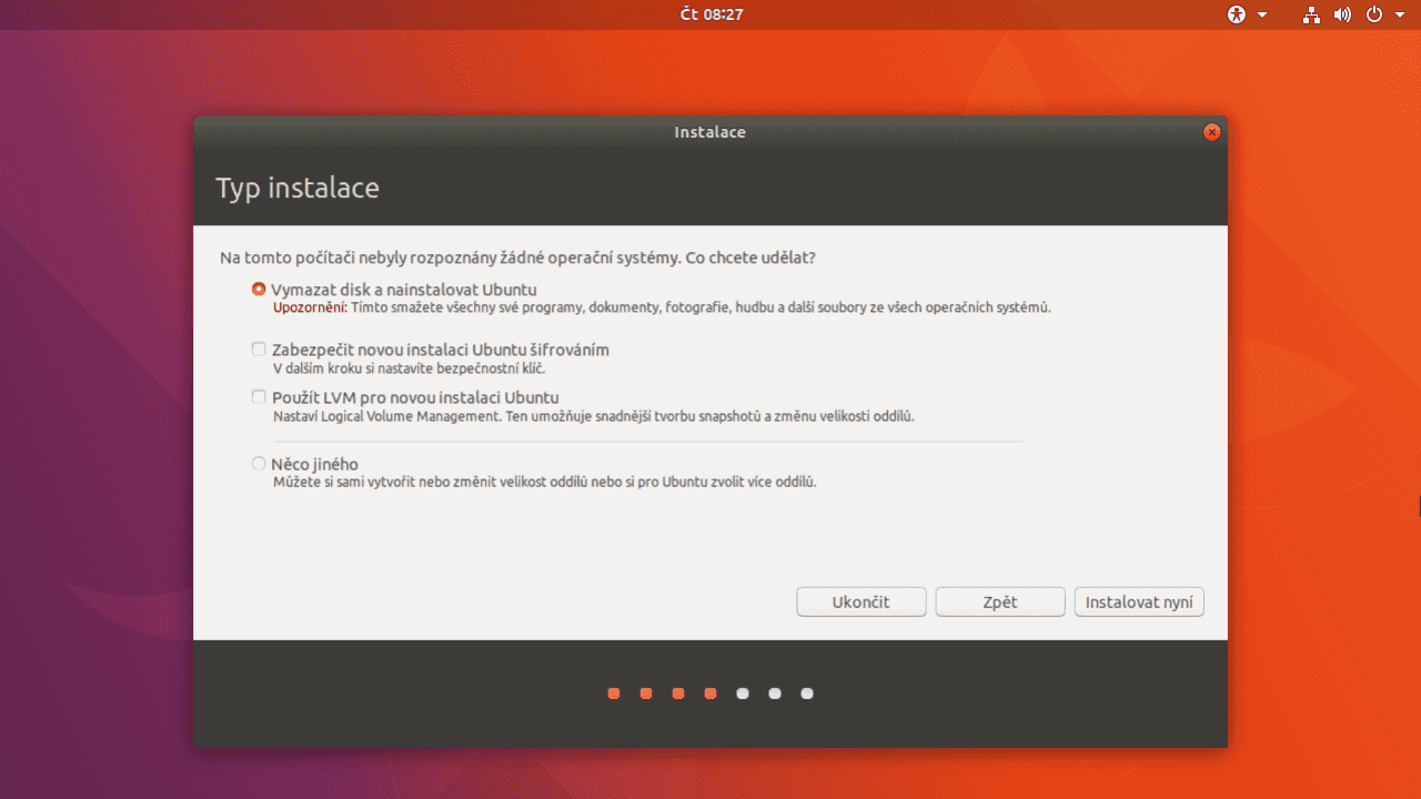 Ubuntu 17.10 Artful Aardvark (Instalace)