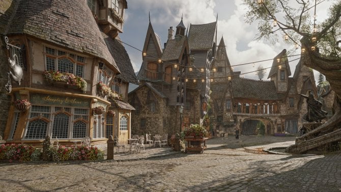 DLSS 5 v Hogwarts Legacy (oficiální snímky Nvidie)