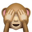 emoji opička zakrývající oči