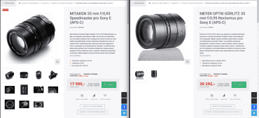 Pro srovnání: dva identické objektivy v nabídce českého e-shopu