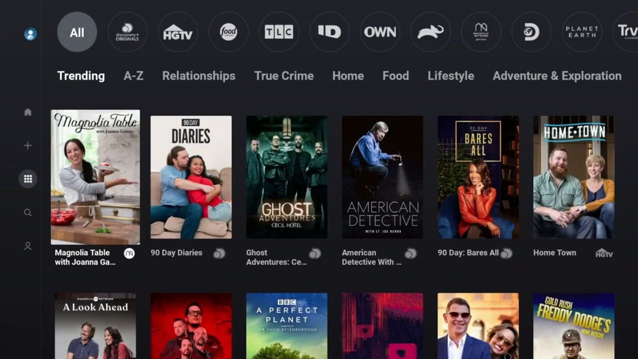 Služba Discovery+ (standardní aplikace)