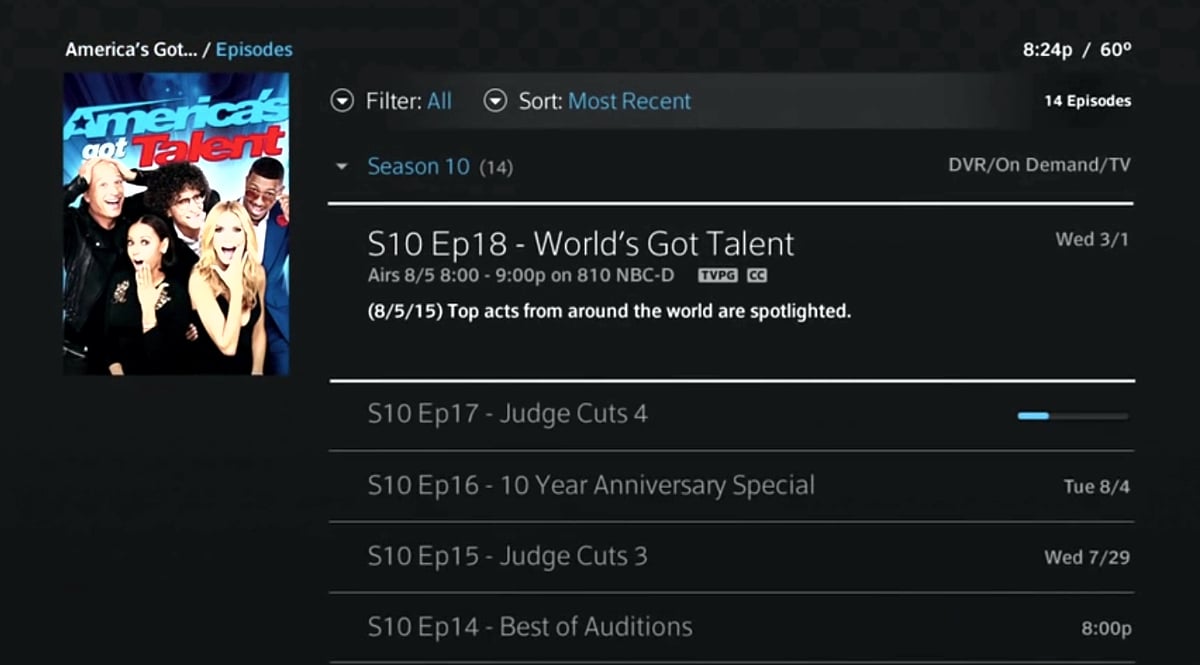 EPG a práce s nahrávkami