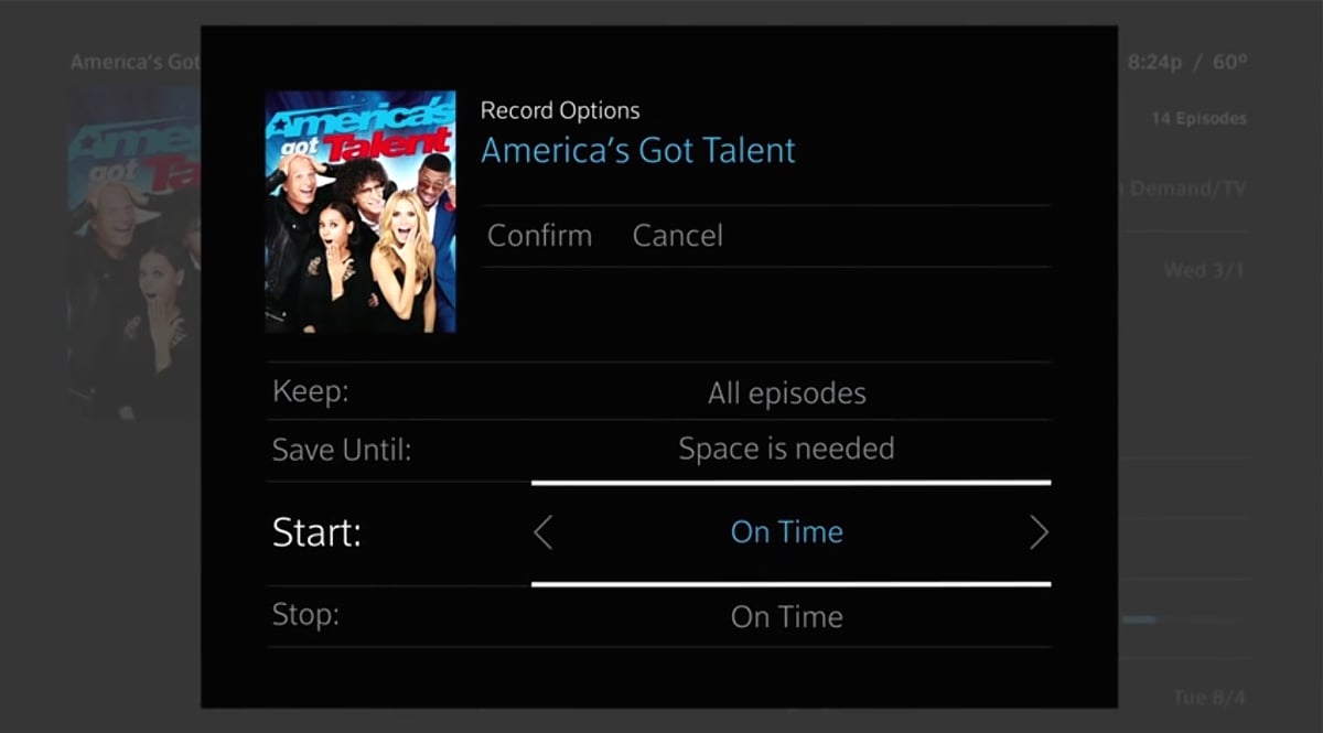 EPG a práce s nahrávkami