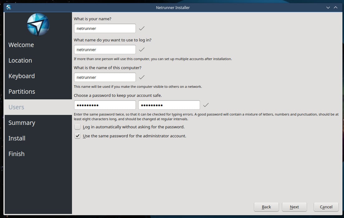 Instalace Netrunner Rolling