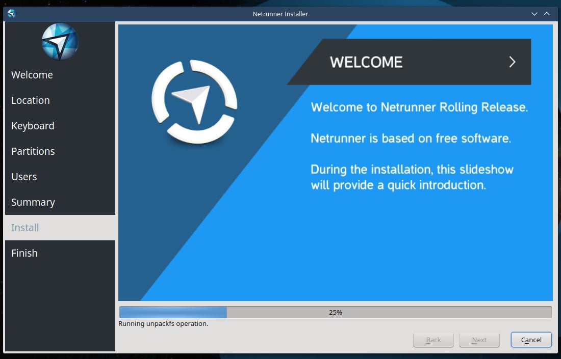 Instalace Netrunner Rolling