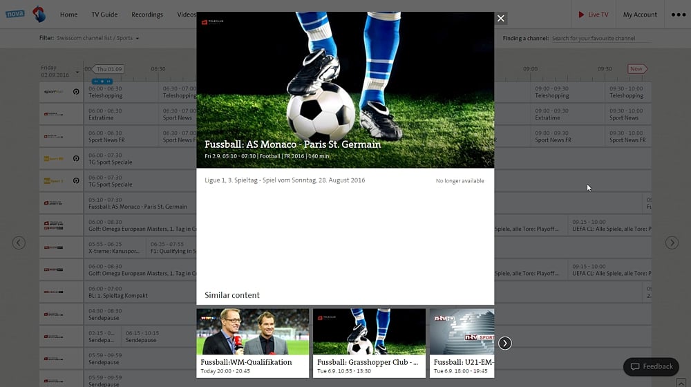 Swisscom TV Air - TV Guide