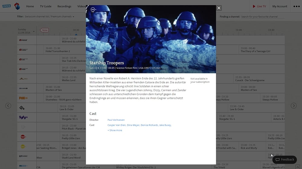 Swisscom TV Air - TV Guide