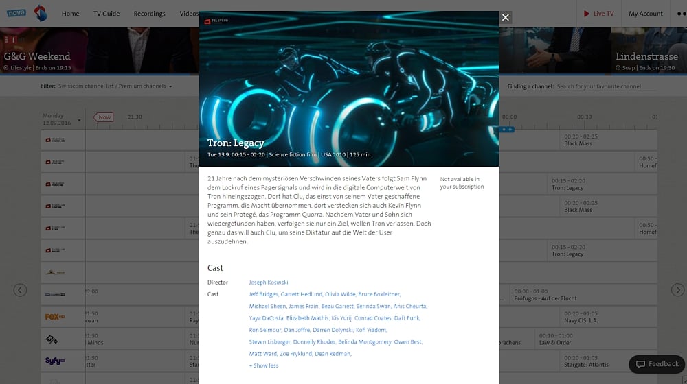 Swisscom TV Air - TV Guide