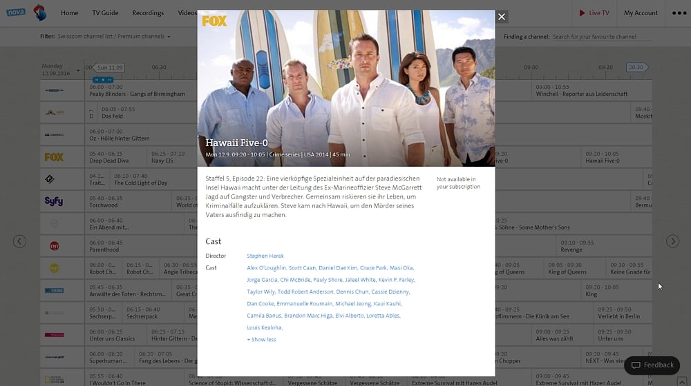 Swisscom TV Air - TV Guide