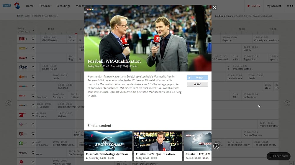Swisscom TV Air - TV Guide