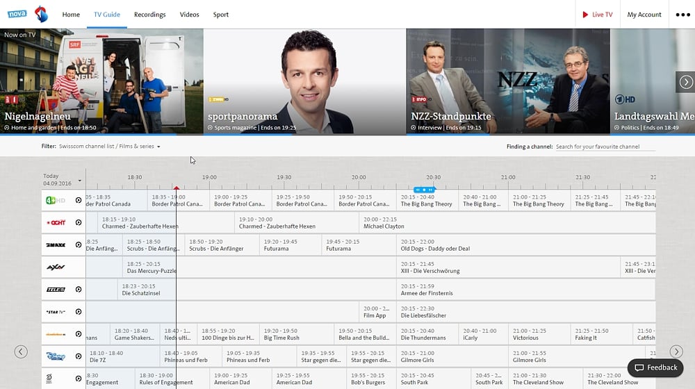 Swisscom TV Air - TV Guide