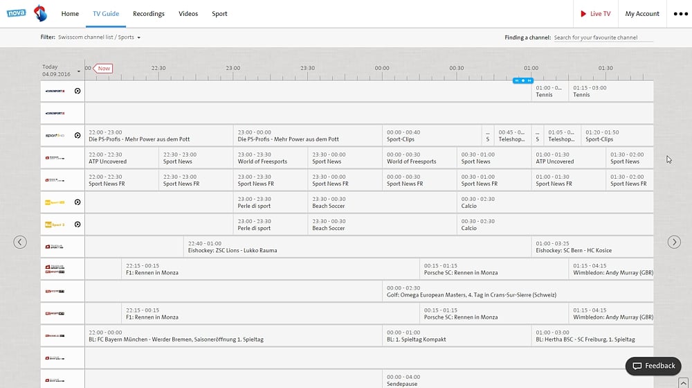 Swisscom TV Air - TV Guide