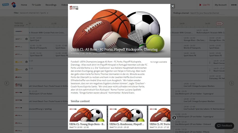 Swisscom TV Air - TV Guide