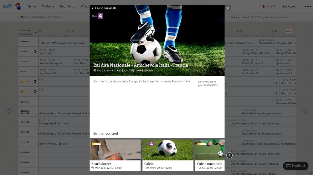 Swisscom TV Air - TV Guide