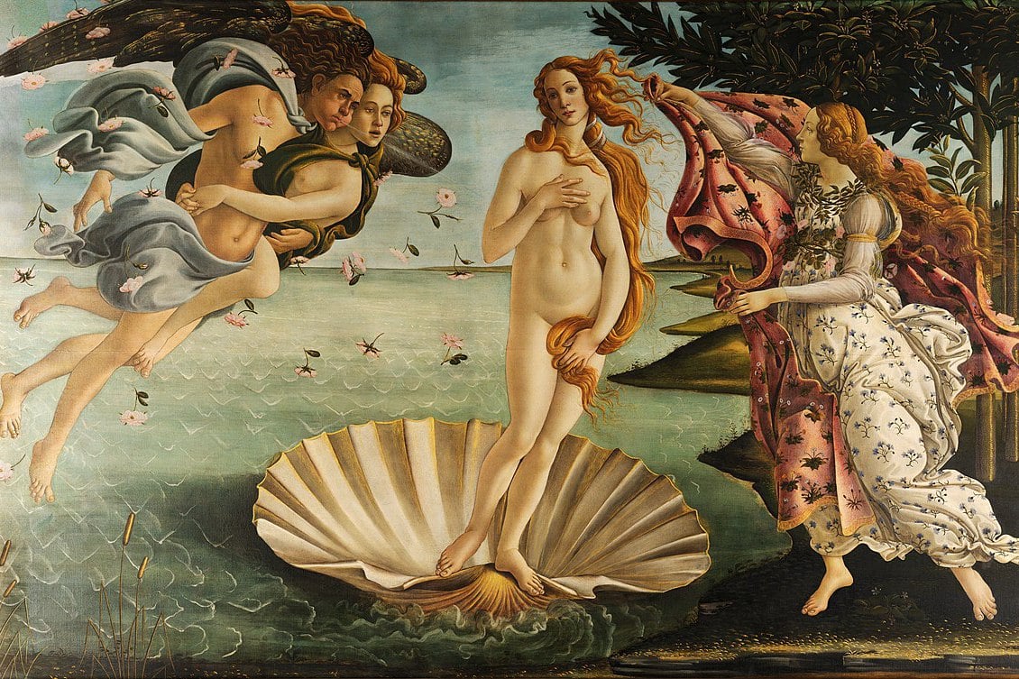 Uffizi s Botticelliho Primaverou (Zrozením Venuše)