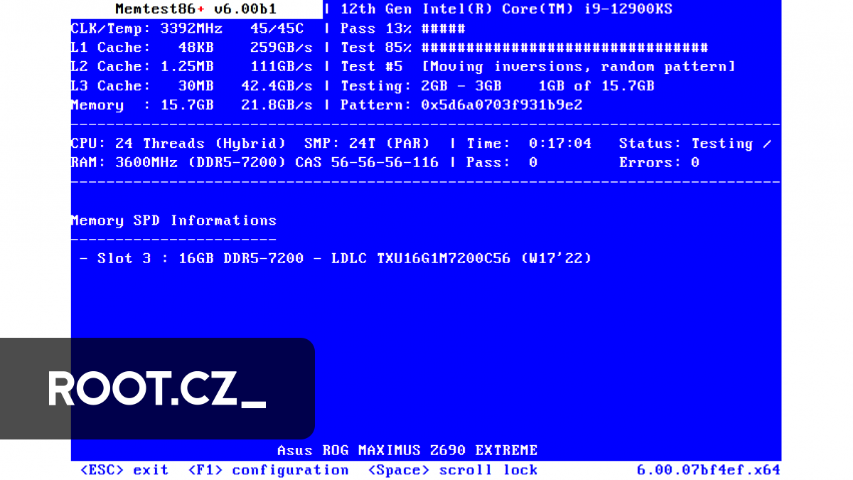 Memtest86+ 6.10 s podporou SecureBoot - Root.cz