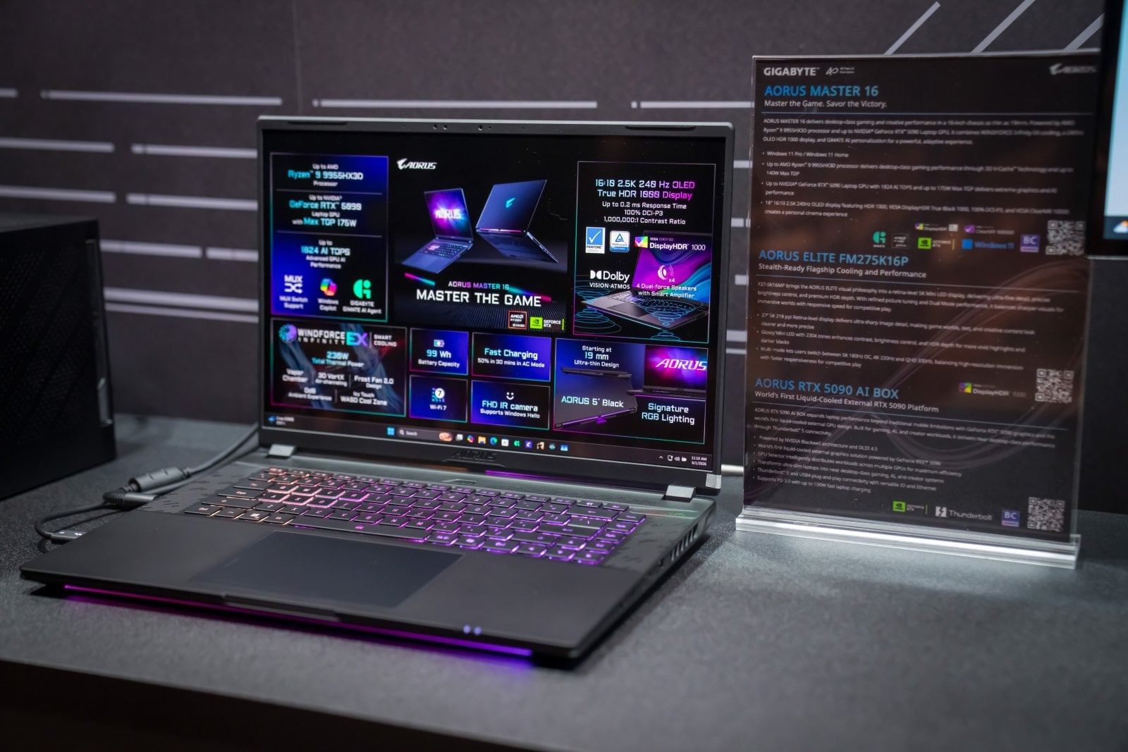 Aorus Master 16 s Ryzenem 9 9955X3D