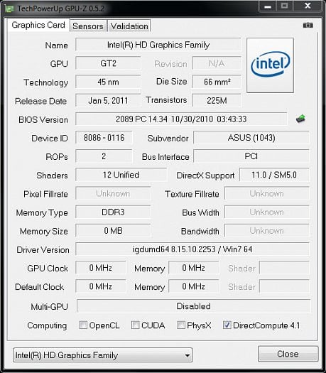 GPU - Z - Intel