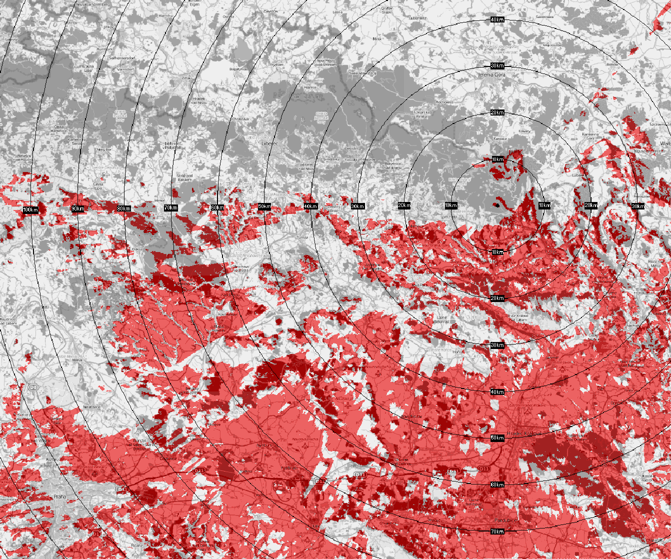 Trutnov - Černá hora - České Radiokomunikace a Progress Digital