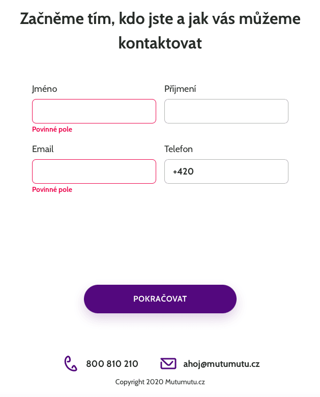 Nezbytné osobní údaje. (12/2020)