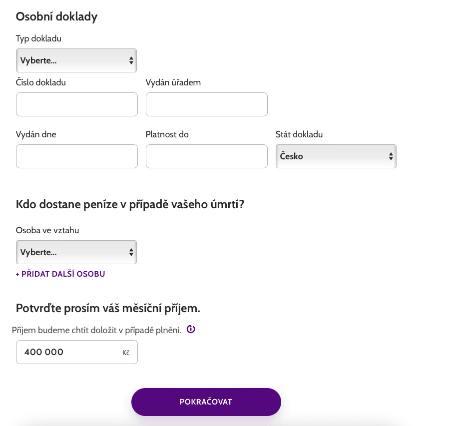 Nezbytné osobní údaje a určení oprávněné osoby. (12/2020)