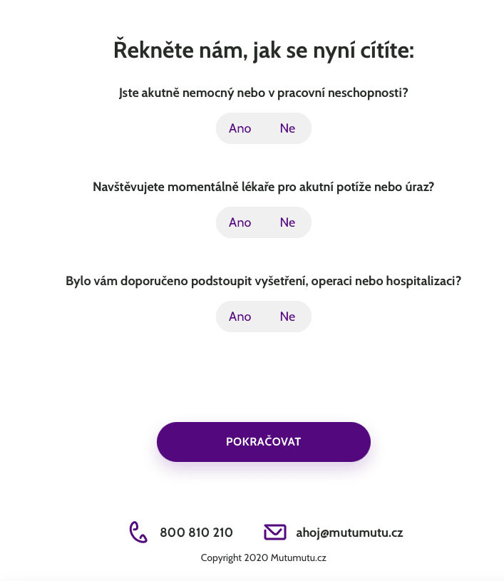 Zadávání osobních zdravotních dat. (12/2020)