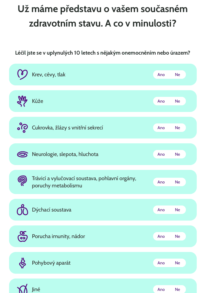 Zadávání osobních zdravotních dat. (12/2020)