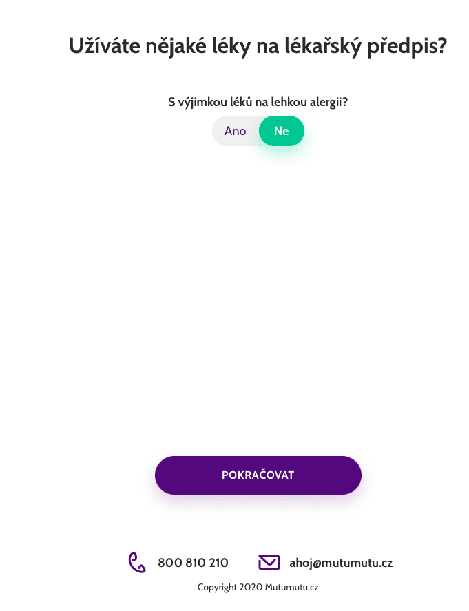Zadávání osobních zdravotních dat. (12/2020)