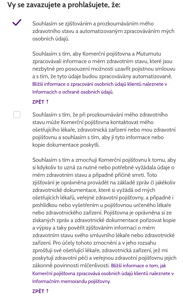 Pojišťovna si může vyžádat výpis z vaší zdravotní dokumentace. (12/2020)