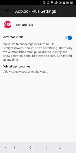 Pokud chcete, můžete ale blokovat i tzv. akceptovatelné reklamy
