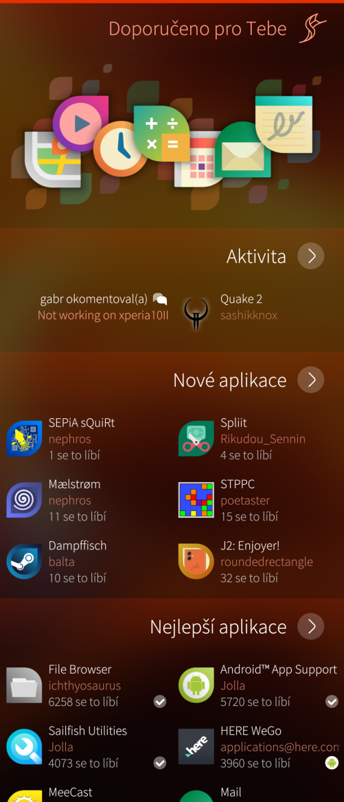 Sailfish OS: aplikační obchody