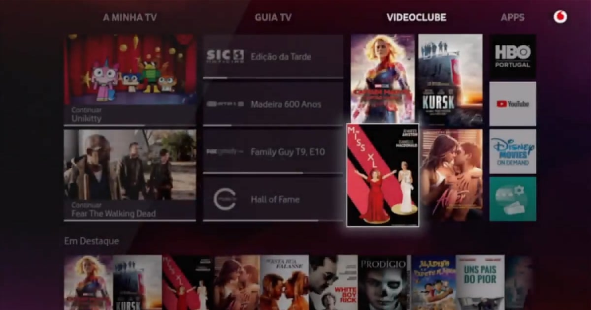Ukázky uživatelského rozhraní od firmy Kaltura – Vodafone TV
