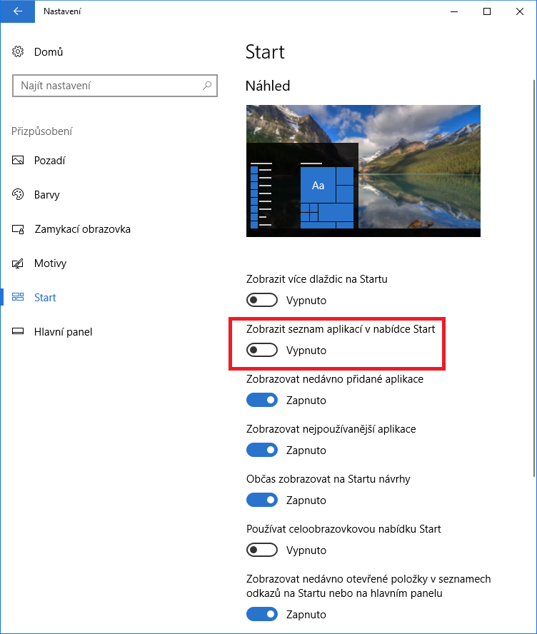 Aplikace Nastavení ve Windows 10 Creators Update