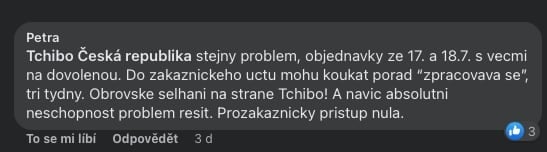 Nespokojení zákazníci e-shopu Tchibo.cz