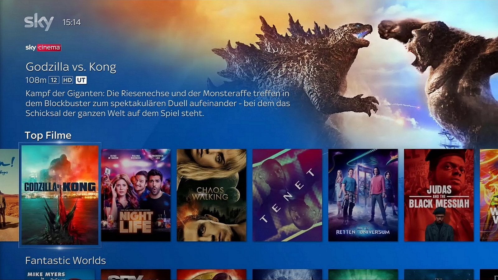 Ukázky uživatelského rozhraní (Sky Deutschland)