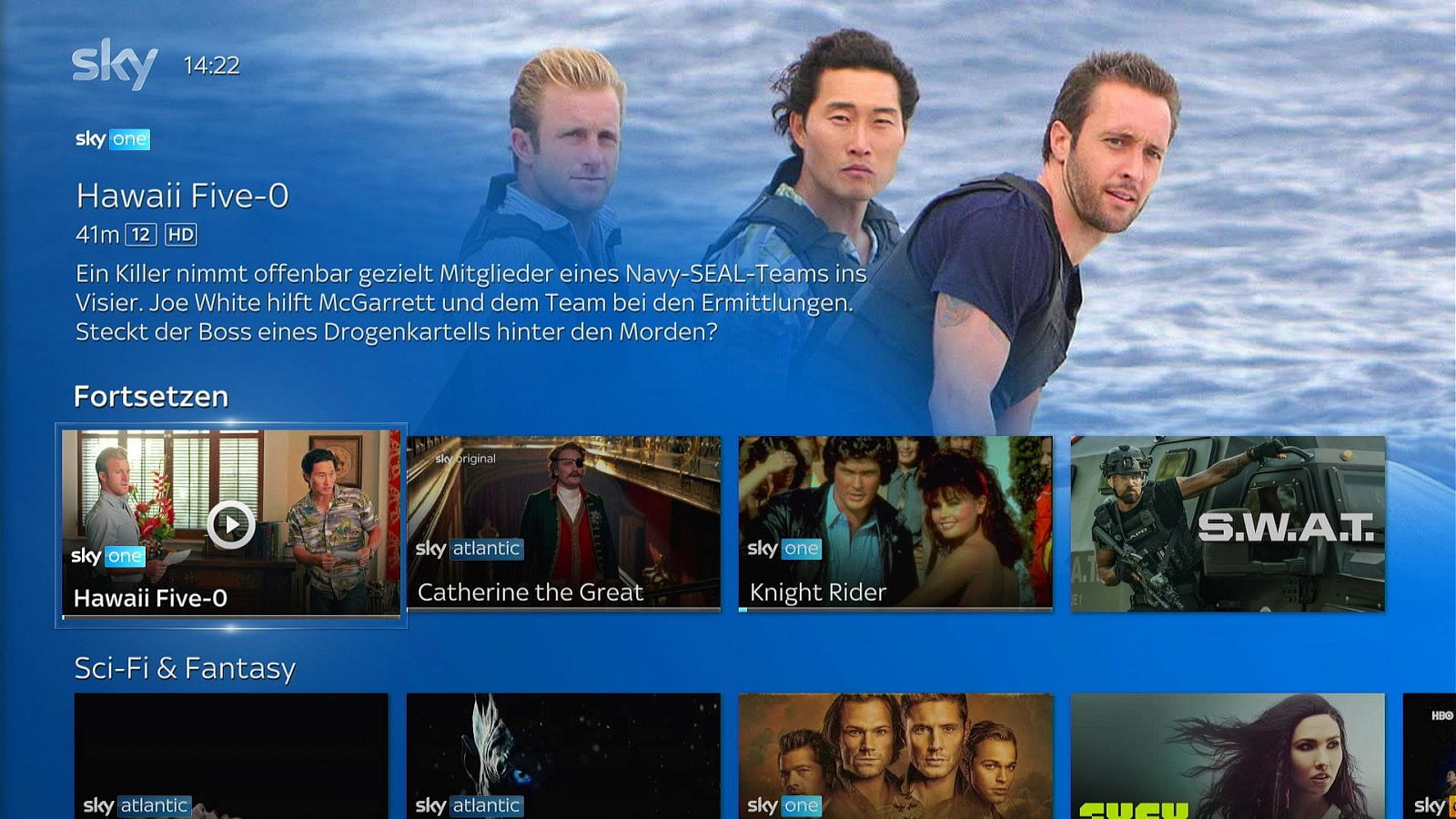 Ukázky uživatelského rozhraní (Sky Deutschland)