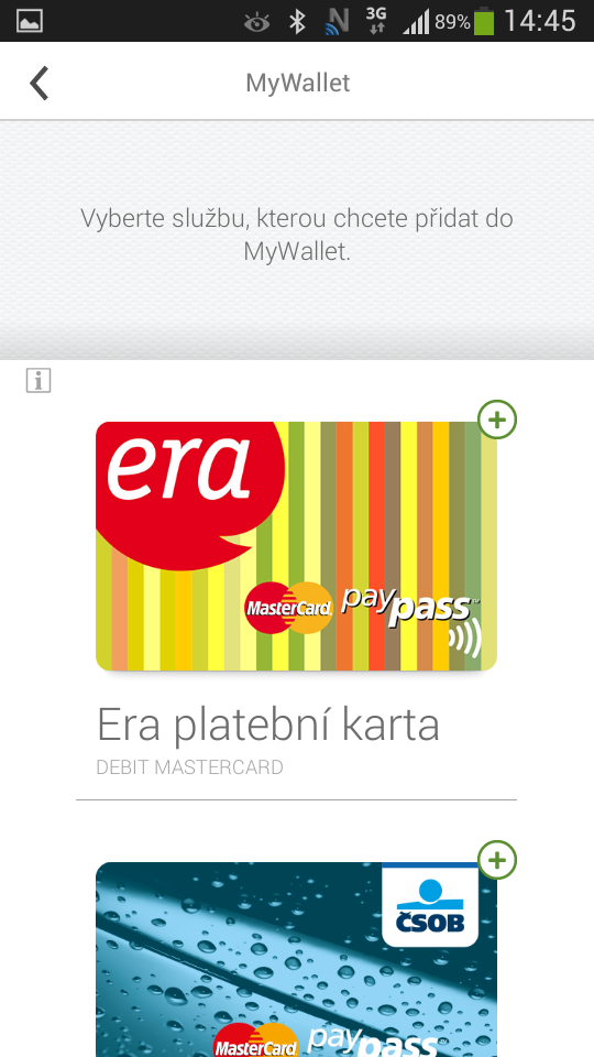 Testování NFC debetní karty ČSOB na bázi NFC SIM od T-Mobile (06/2014).