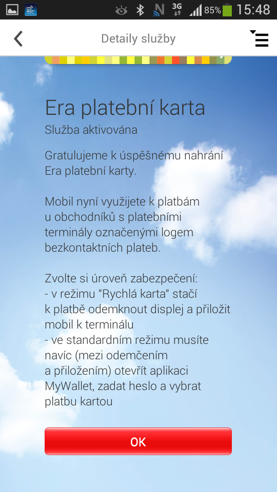 Testování NFC debetní karty ČSOB na bázi NFC SIM od T-Mobile (06/2014).