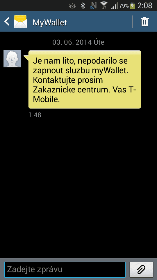 Testování NFC debetní karty ČSOB na bázi NFC SIM od T-Mobile (06/2014).