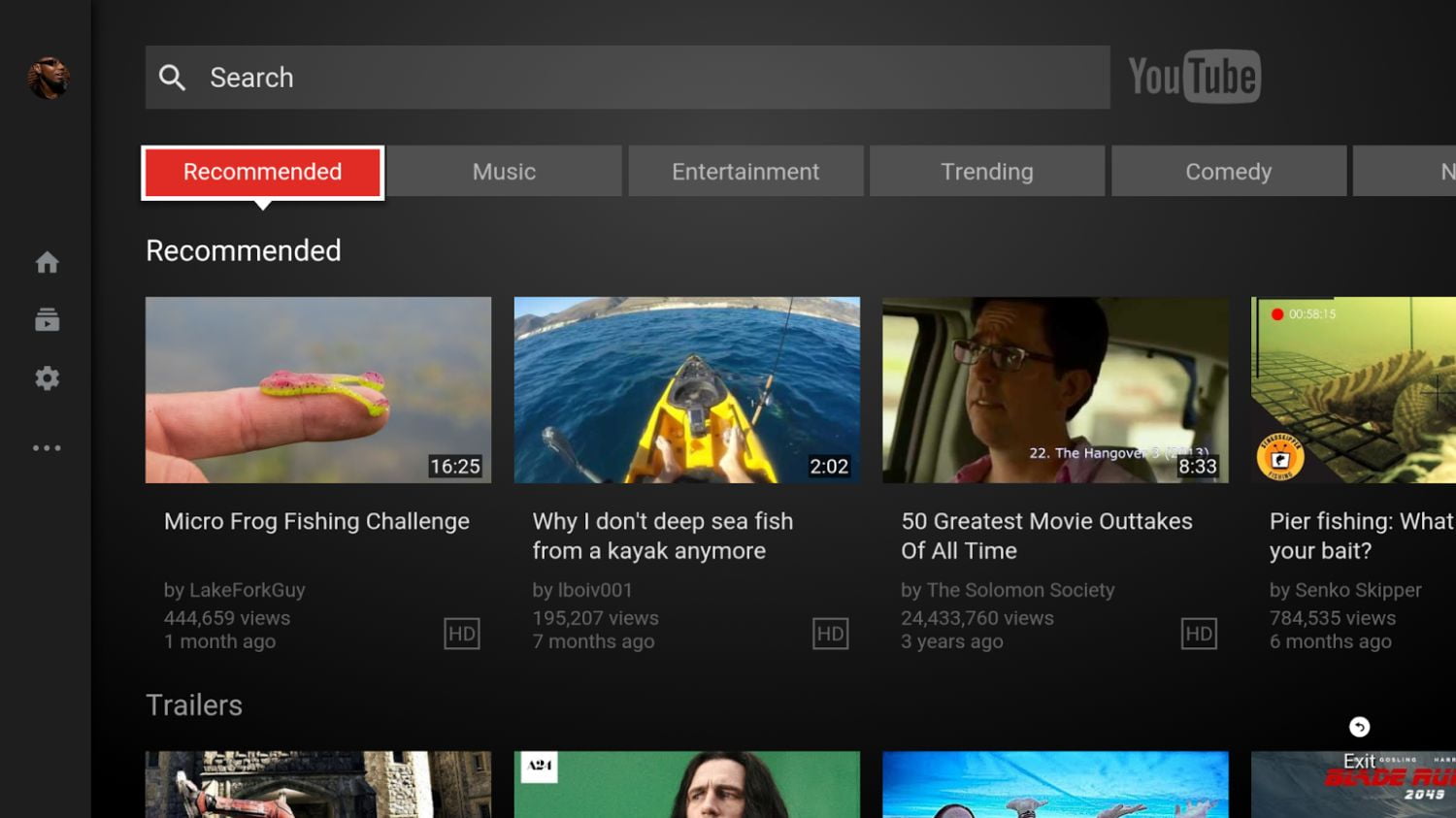 Nvidia Shield TV - aktualizace YouTube