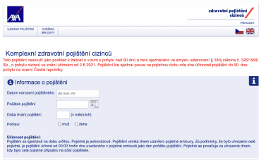 AXA ASSISTANCE CZ. Varování o neplatnosti cestovního pojištění pro účely víza. (16. 9. 2021)