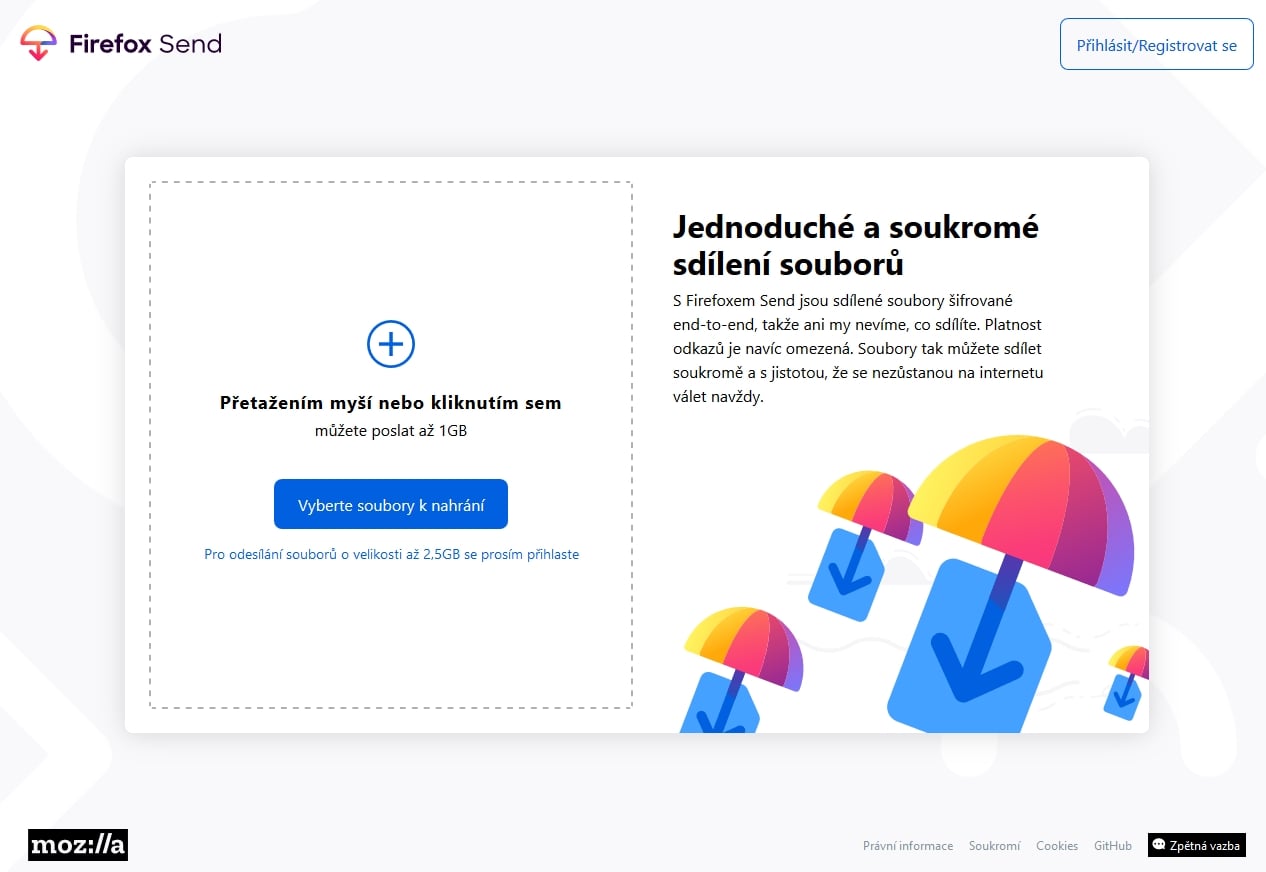 Firefox Send, nová služba Mozilly na posílání souborů