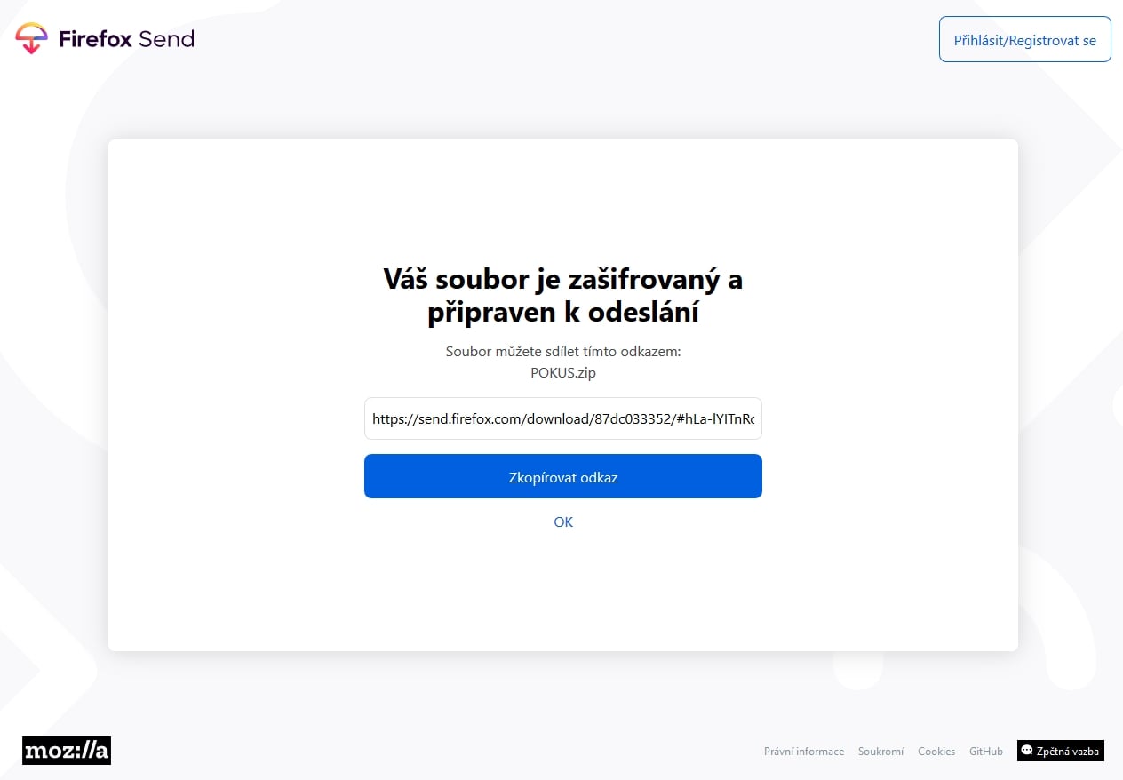 Firefox Send, nová služba Mozilly na posílání souborů