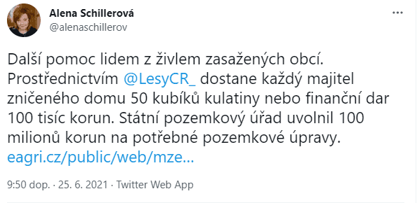 Přísliby pomoci jižní Moravě od politiků na Twitteru