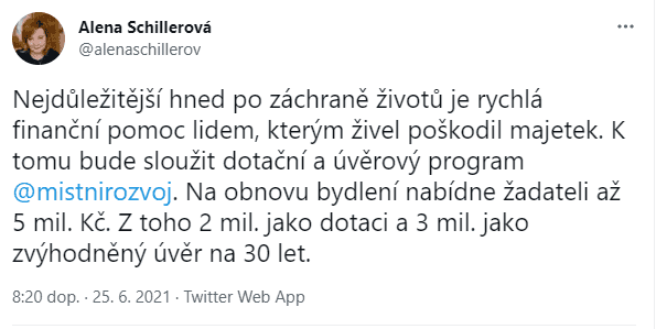 Přísliby pomoci jižní Moravě od politiků na Twitteru